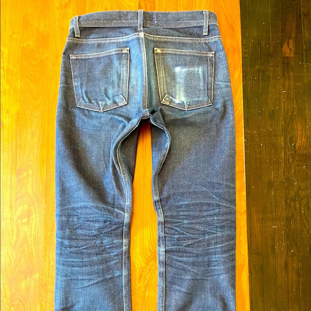 Naked Famous weird guy Japan selvage custom chain stitch hem